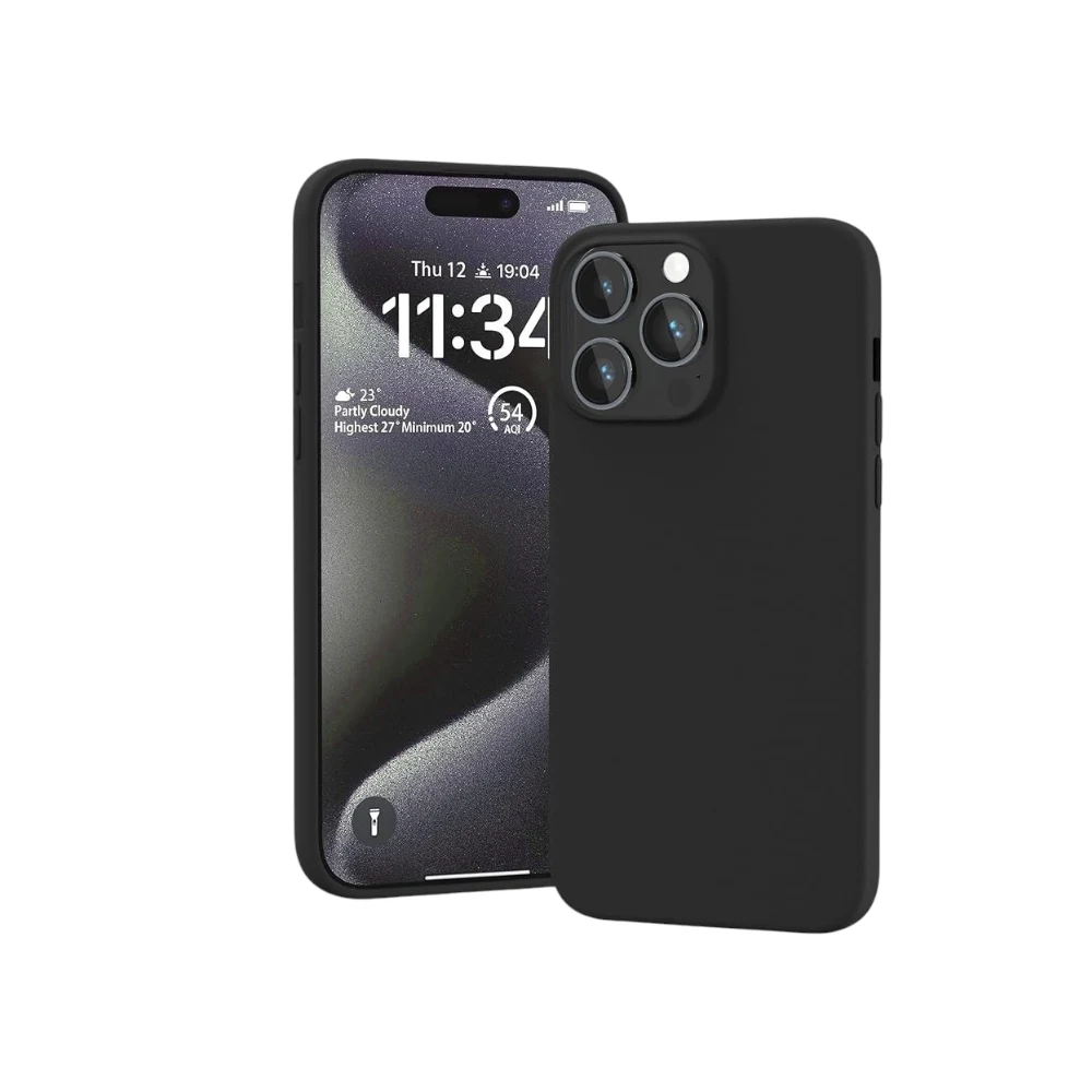 Silicone Case for iPhone 15 Pro / Pro Max, Soft-Touch, Shockproof, DustProof, Antiskid Full Body Armour Phone Cover for Apple iPhone 15 Pro / Pro Max
