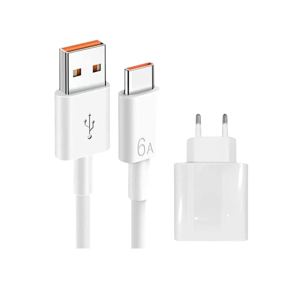 Type-C Fast Charger Portable Safety Protection 6A Phone Charger Data Charger Block Portable for Mobile Phones, Tablets