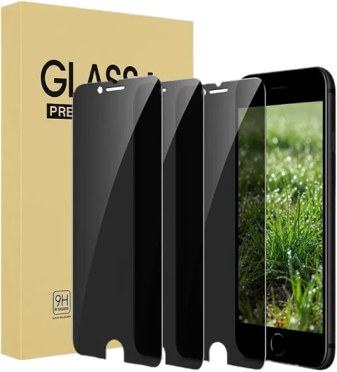 3 Pack For iPhone SE 2020 : SE 2022 8:7 : 6 : 6S Privacy Screen Protector, 9H Hardness Anti-Spy Tempered Glass, Scratch-Resistant ，bubble free, easy install.jpg