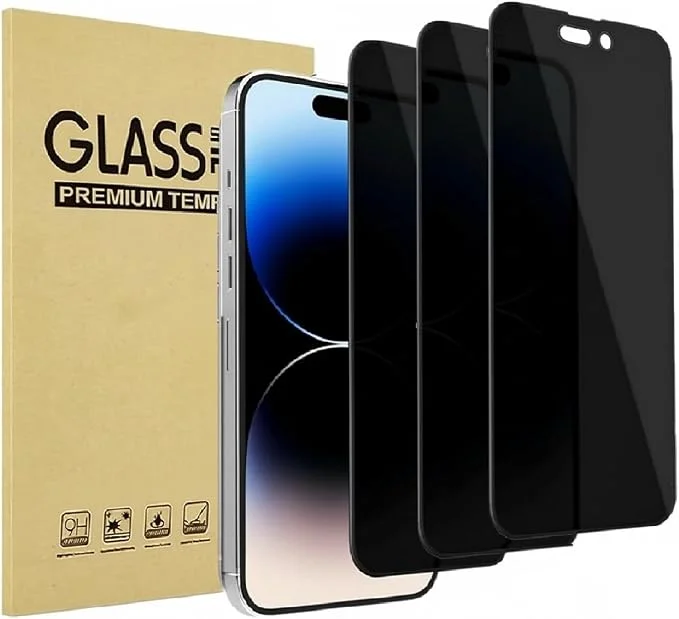 3 Pack Privacy Screen Protectors for iPhone 12, 12 Pro 6.1 inches, Anti-Spy Tempered Glass, 9H Hardness, Easy to Install, Bubble-Free.