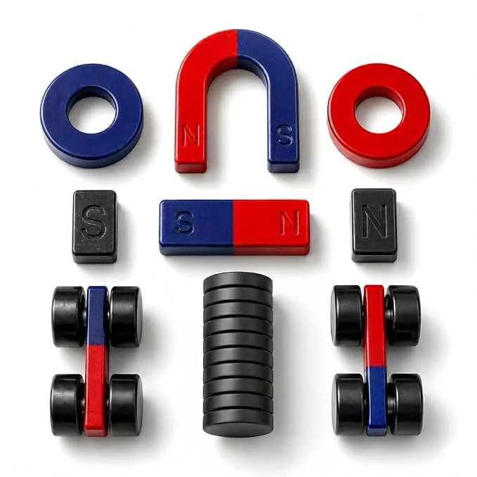 Magnetic Toy Set for Kids | U Shape Magnet, Bar Magnet, Ring Magnets, Magnetic Wheels & Disc Magnets | Science Experiment Kit for School Projects & STEM Learning