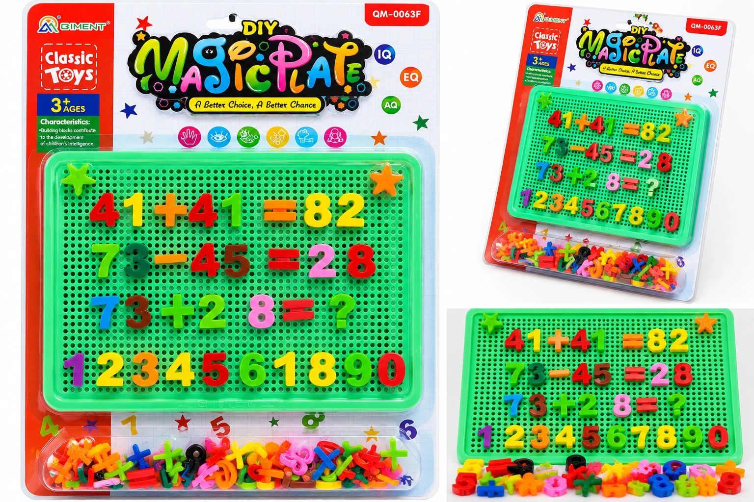QIMENT DIY Magic Plate – Educational Numbers & Mathematics Learning Board for Kids