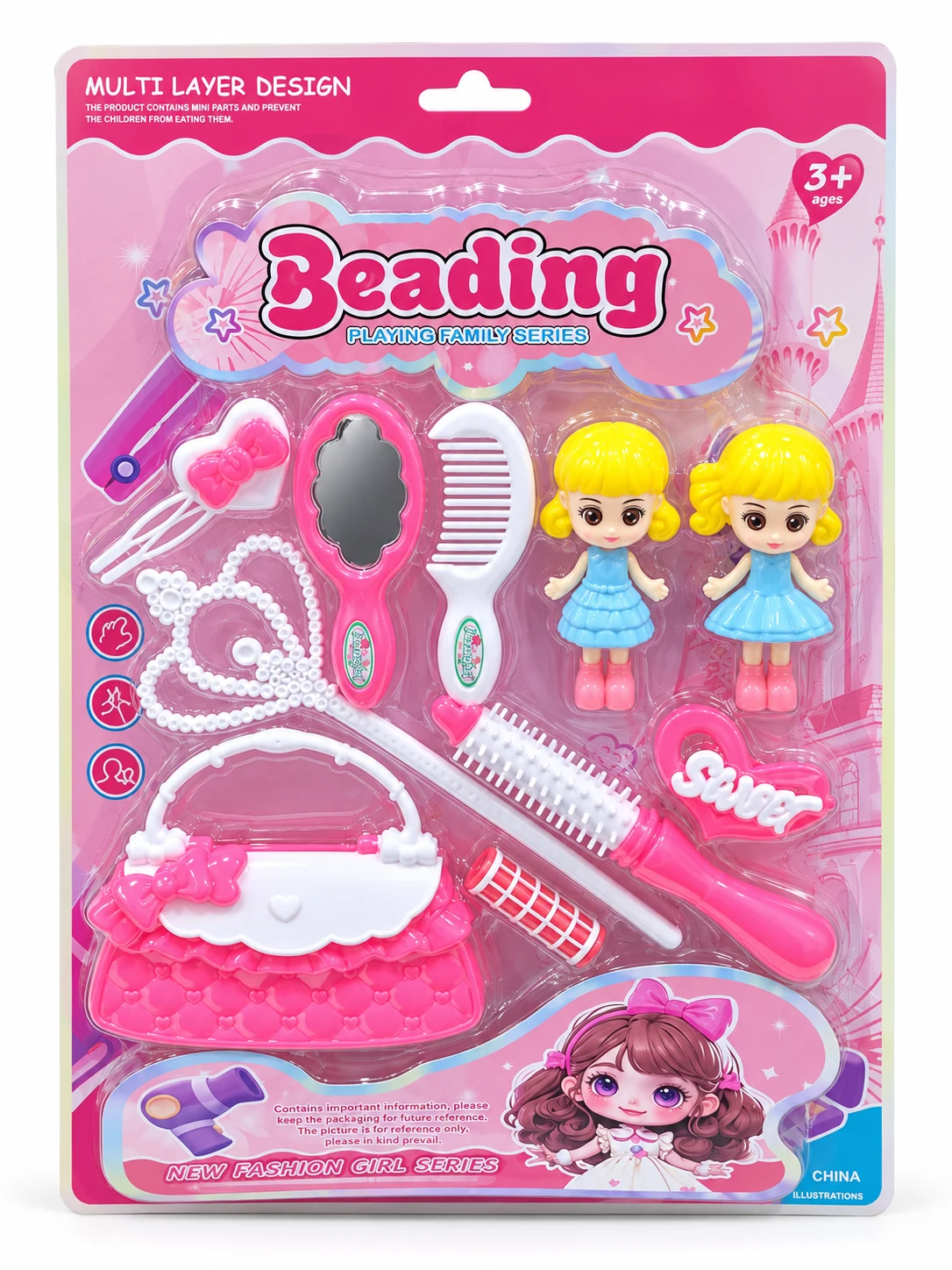 Beauty & Hair Styling Play Set with Two Dolls