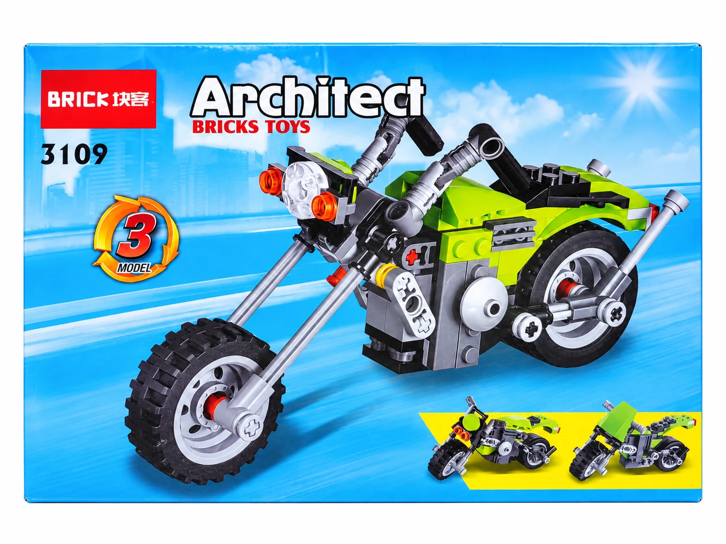 BRICK Architect 3-in-1 Motorcycle Building Set – 3109